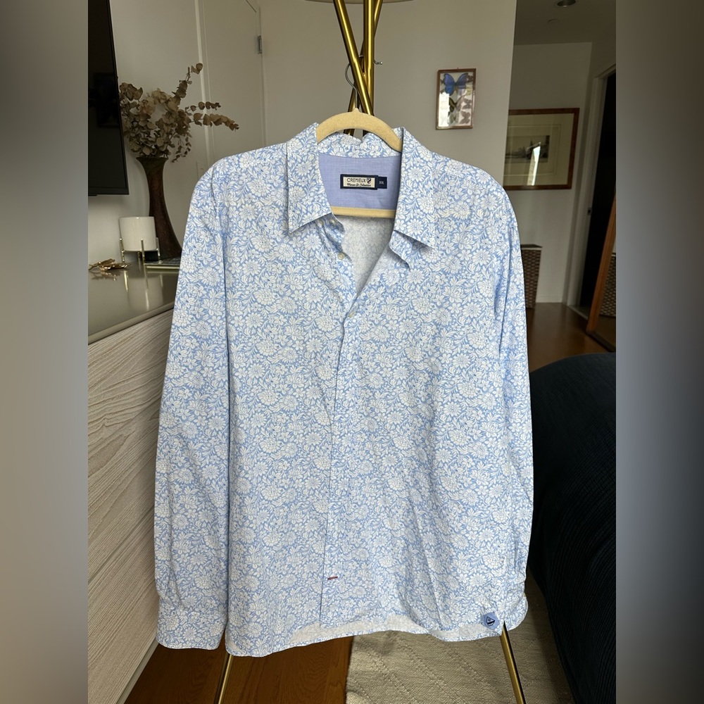 Daniel Cremieux Mercer St. Collection Blue & White Floral Button Down Shirt